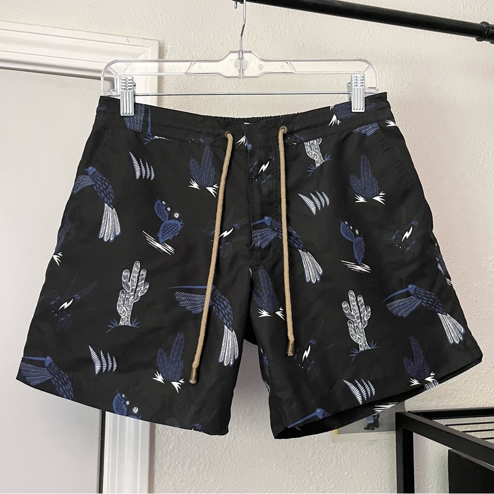 THORSUN black bird southwest cactus‎ print swim shorts trunks